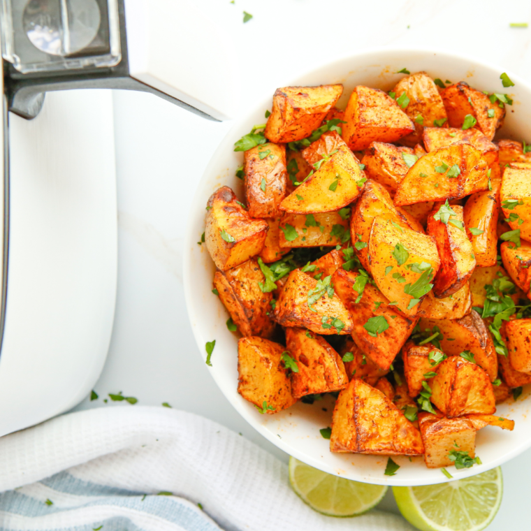 Roasted potatoes seasoned with Chipotle and Lime seasoning, showcasing a flavorful, zesty coating.