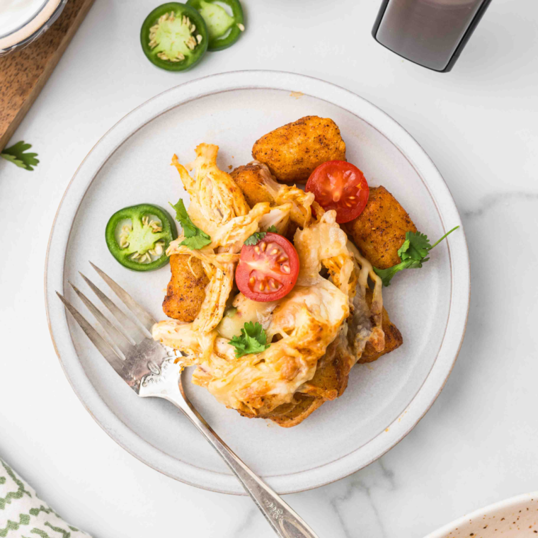 "Air-fried cauliflower gnocchi close-up showing golden texture."