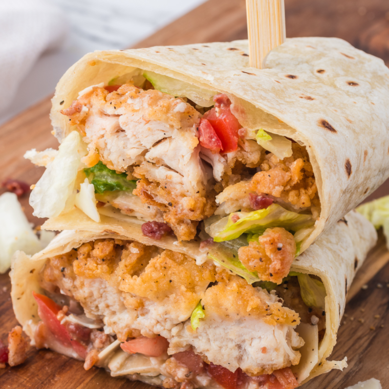 Air Fryer Caesar Wraps with crispy texture and fresh ingredients