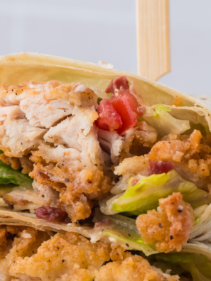Air Fryer Caesar Wraps crispy and golden