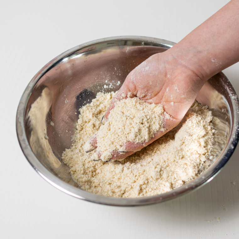 Preparing the dough for the recipe.