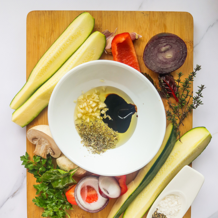 In a small bowl prepare the marinate, whisk well to combine.