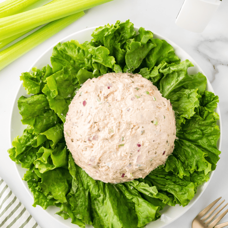 Cape Cod Chicken Salad on a bed of fresh greens.