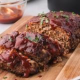 "Recreate the comfort of Golden Corral's famous meatloaf at home with this easy and flavorful recipe. Tender ground beef combined with a savory glaze and seasonings, this meatloaf is perfect for a hearty family meal!"