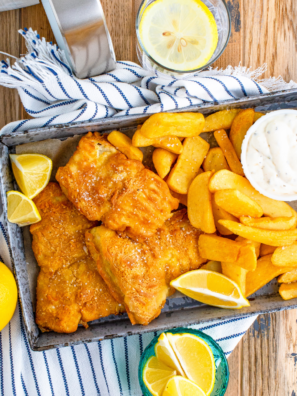 "Homemade Long John Silver’s tartar sauce in a bowl, ready to serve with seafood"