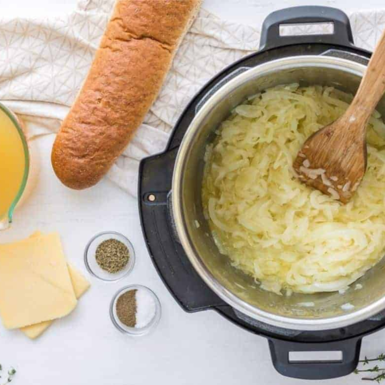 Caramelize the Onions in a large saucepan.