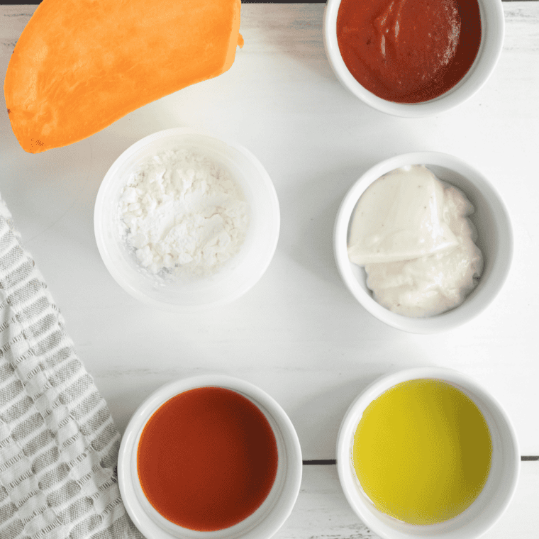 Ingredients needed for A&W Spicy Chipotle Dipping Sauce Copycat Recipe on kitchen table.