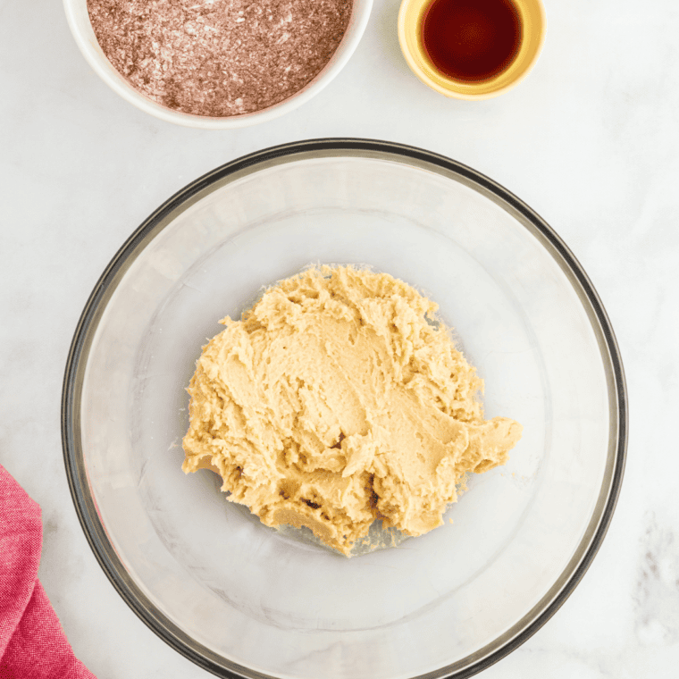 Flour, cocoa powder, baking soda, and salt sifted together in a medium bowl to remove lumps.