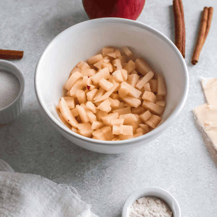 Ingredients needed for Hardee’s Apple Turnovers Recipe on kitchen table.