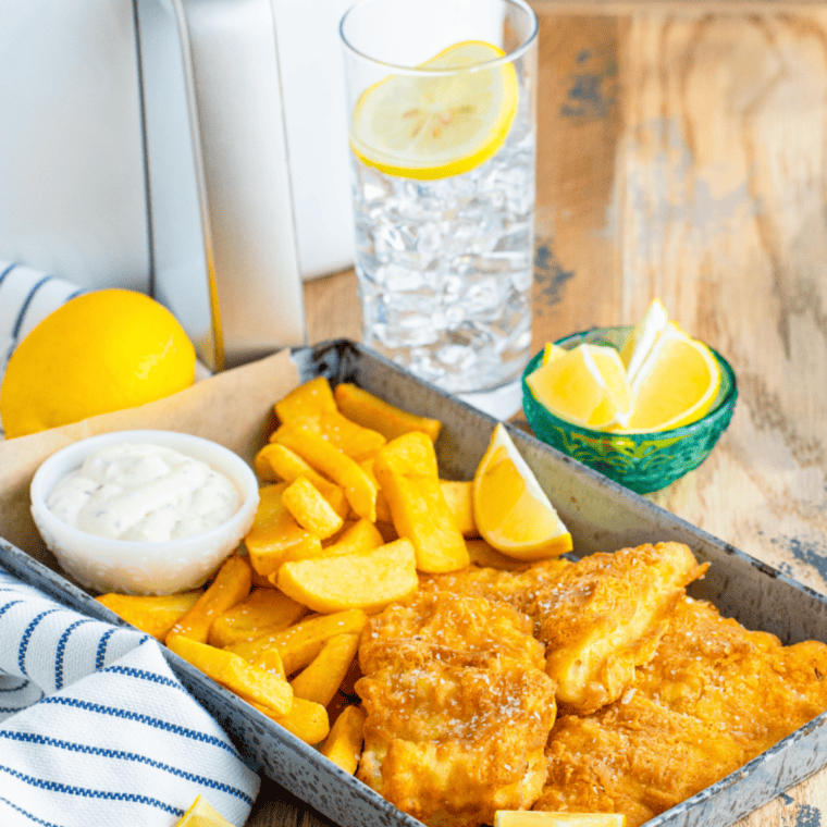 Homemade Cracker Barrel Tartar Sauce served with crispy fried fish.