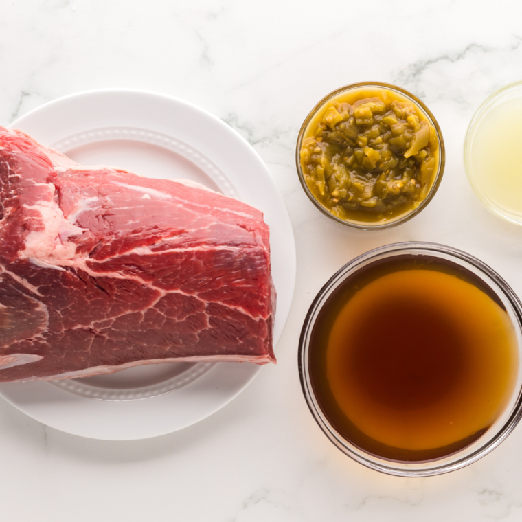 Ingredients needed for Ninja Foodi Barbacoa Beef on kitchen table.