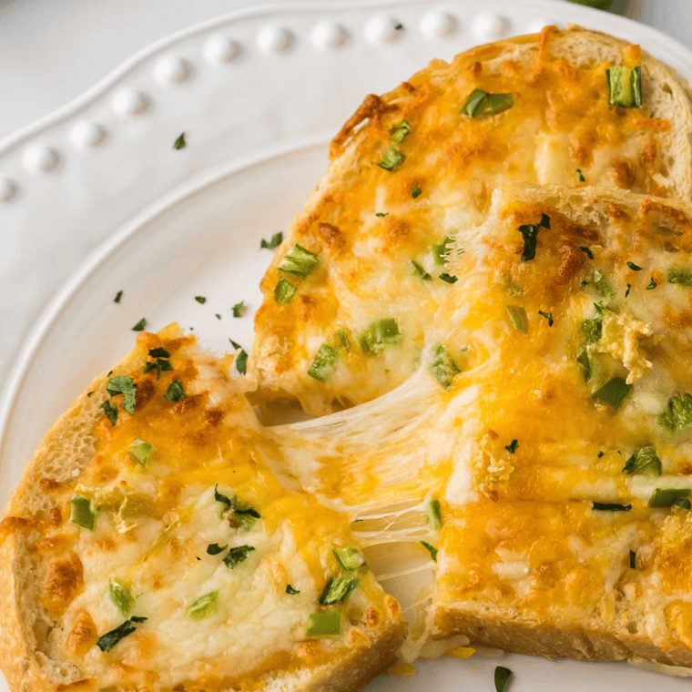 Air fried chili cheese toast grilled cheese and spicy pepper.