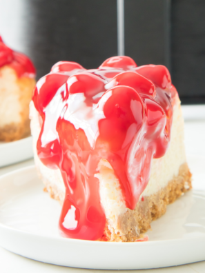 Indulge in the rich, creamy goodness of Air Fryer Cherry Cheesecake! This easy, air fryer recipe delivers a smooth cheesecake topped with sweet cherry filling, perfect for any occasion.