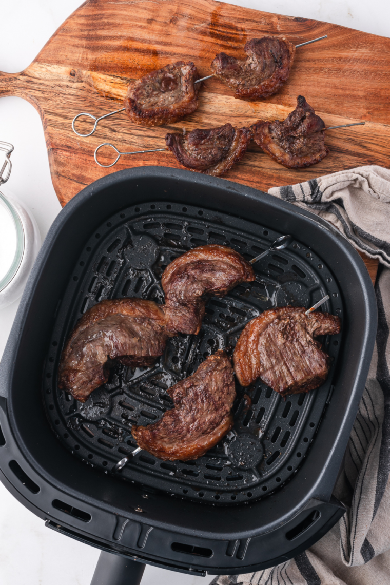 Copycat Fogo de Chão Picanha steak seasoned with coarse salt and black pepper, cooked to perfection.
