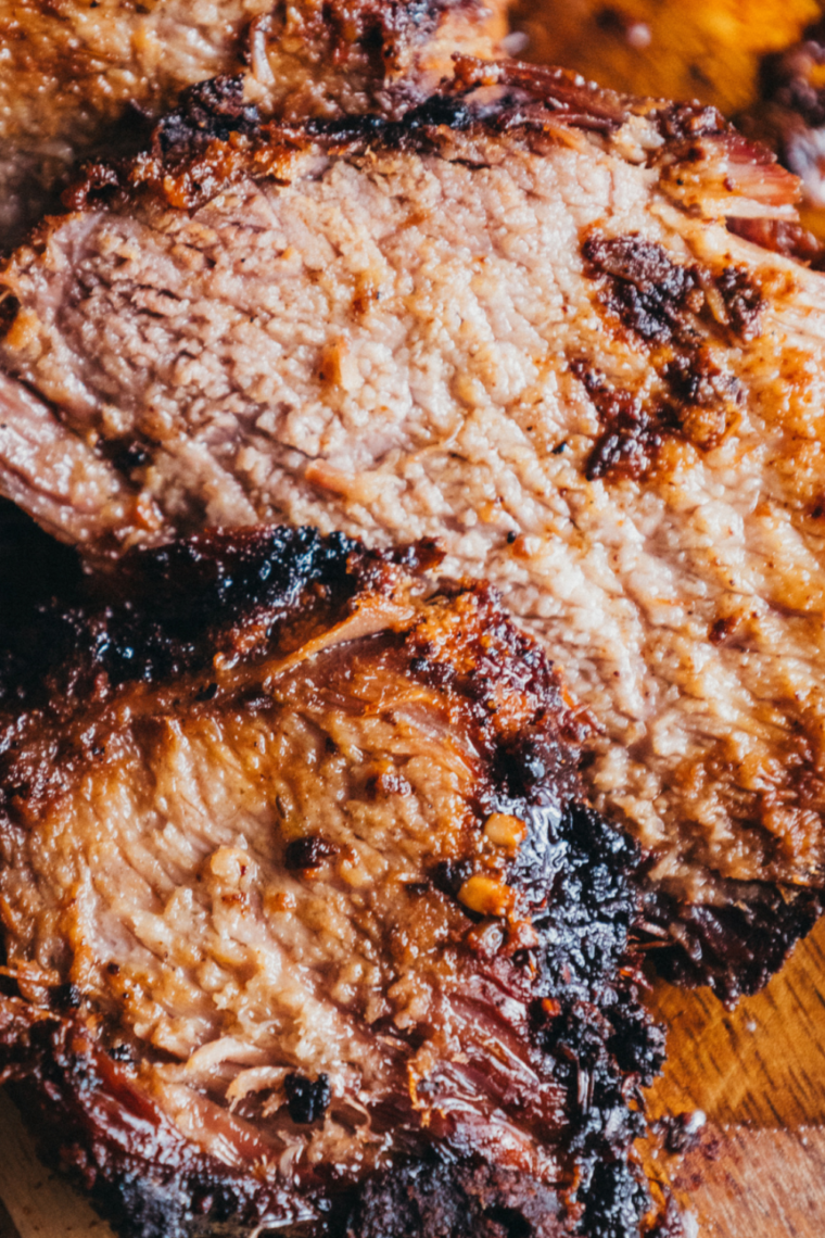 Smoked brisket resting after cooking on Ninja Woodfire Grill