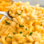 Mike’s Farm Macaroni and Cheese served in a bowl with a creamy cheese sauce and baked to perfection.