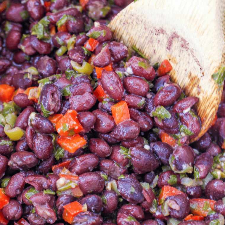 A bowl of Copycat Chili's Black Beans, cooked to perfection with a rich, flavorful seasoning blend.