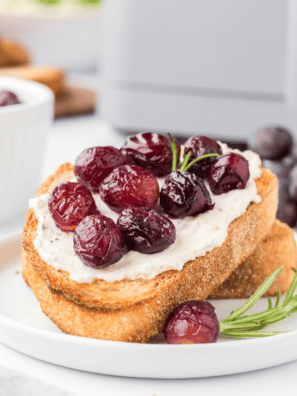Air Fryer Cottage Cheese Toast with crispy bread and creamy cottage cheese topping.