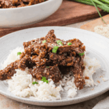 Air Fryer Crispy Beijing Beef with tender beef and crispy coating.