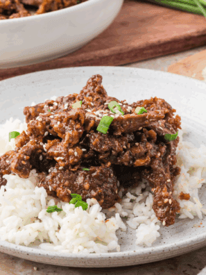 Air Fryer Crispy Beijing Beef with tender beef and crispy coating.
