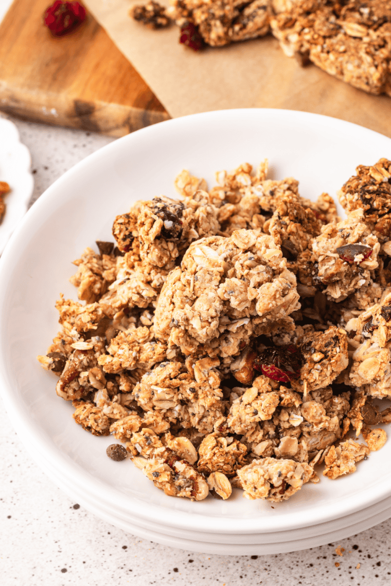 Air Fryer Granola Clusters made with oats, nuts, and natural sweetness.