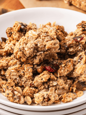 Make these easy and delicious Air Fryer Granola Clusters with oats, nuts, and a touch of sweetness. Perfect for a healthy snack or breakfast topping, ready in just minutes