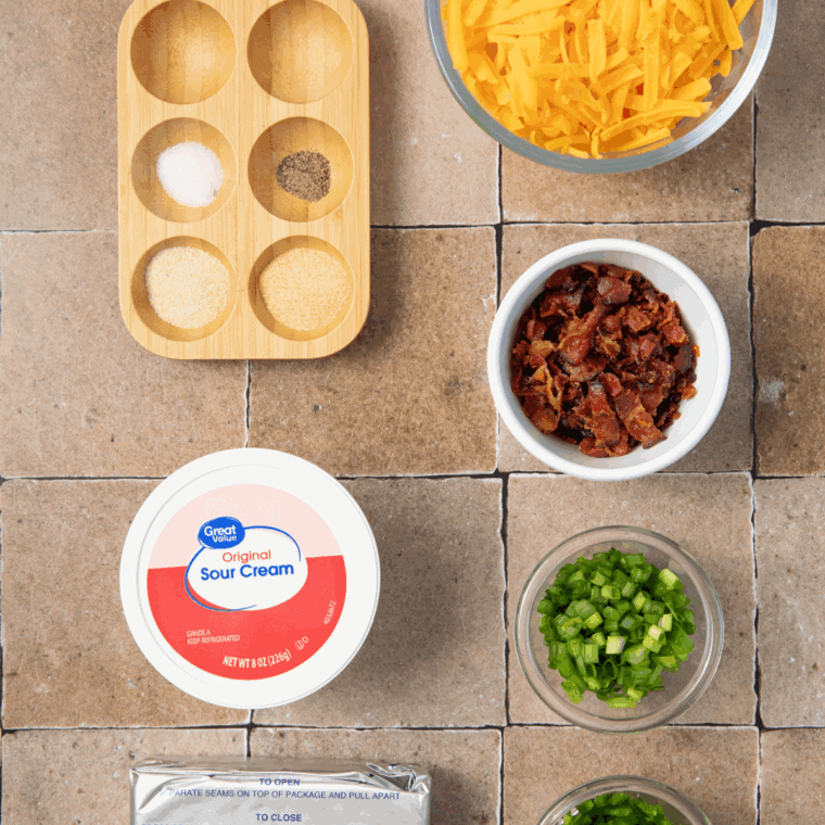 Ingredients needed for Air Fryer Mississippi Sin Dip on kitchen table.