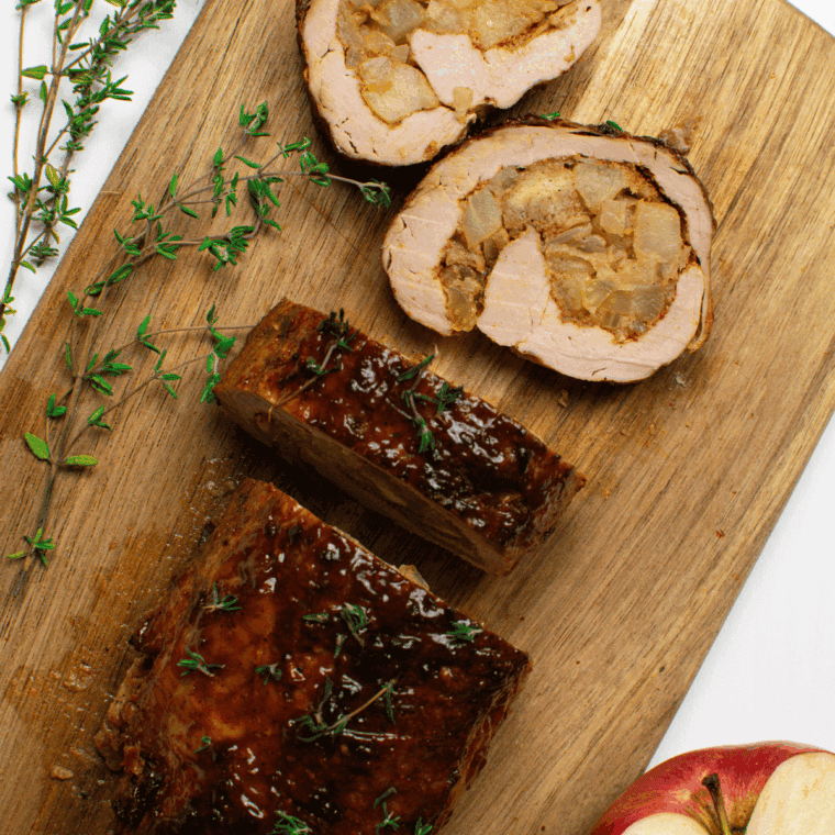 Air Fryer Pork Tenderloin with Apple Stuffing – Juicy pork tenderloin stuffed with apple stuffing, cooked to golden perfection.