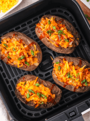 Air Fryer Twice Baked Buffalo Chicken Potatoes