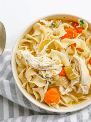 Dairy-Free Creamy Chicken Soup with tender chicken and vegetables in a rich, creamy broth.