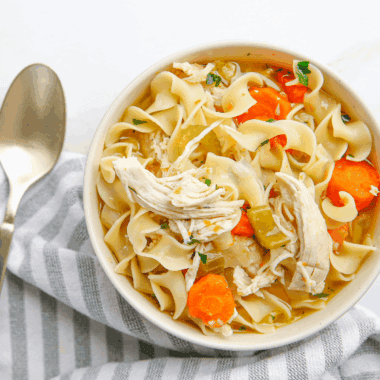 Dairy-Free Creamy Chicken Soup with tender chicken and vegetables in a rich, creamy broth.