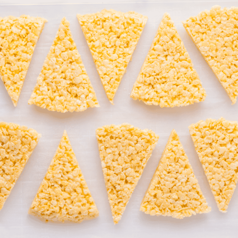 Rice Krispie Treats made with marshmallow fluff, crispy and gooey.