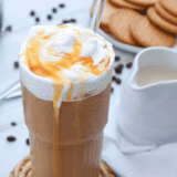 Ninja Creami Caramel Iced Coffee, a smooth, sweet iced coffee made with caramel and the Ninja Creami for a Starbucks-inspired drink at home.