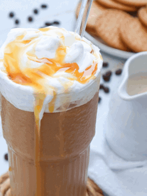 Ninja Creami Caramel Iced Coffee, a smooth, sweet iced coffee made with caramel and the Ninja Creami for a Starbucks-inspired drink at home.