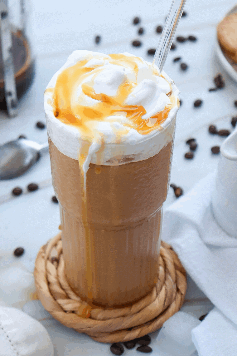 Ninja Creami Caramel Iced Coffee, a smooth, creamy, and sweet iced coffee made at home with the Ninja Creami, bringing the Starbucks flavor right to your kitchen.