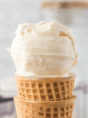 Ninja Creami Mexican Vanilla Ice Cream with rich vanilla and cinnamon flavor.