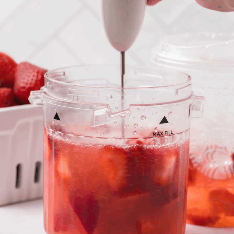 Blend the ingredients together in the Ninja Pint Container.