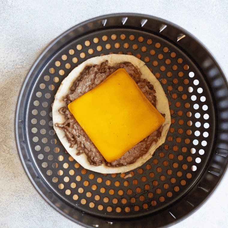 Place Big Mac Smash Tacos in the air fryer basket.