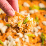 Air Fryer Buffalo Cauliflower Dip, a creamy and spicy appetizer made with cauliflower for a healthier, delicious twist on traditional buffalo dip.