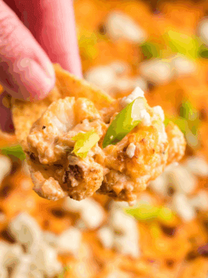 Air Fryer Buffalo Cauliflower Dip, a creamy and spicy appetizer made with cauliflower for a healthier, delicious twist on traditional buffalo dip.