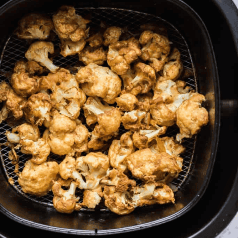 Air-fried buffalo cauliflower.