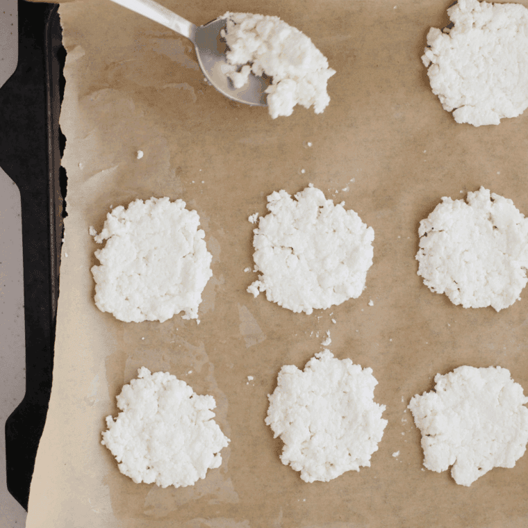 Place cottage cheese mixture onto the parchment paper.