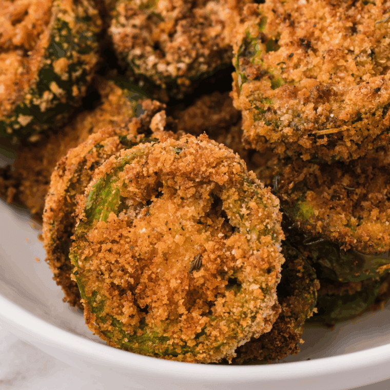 Remove crispy jalapeno coins from fryer and serve with ranch or dip sauce