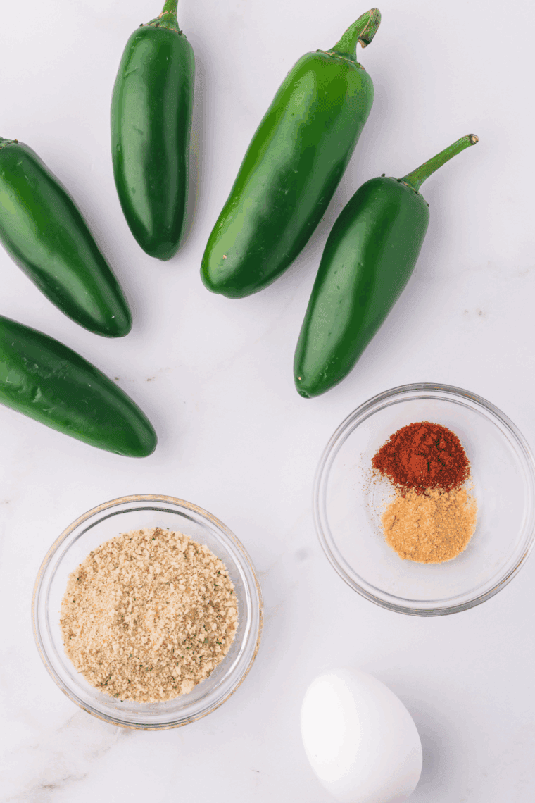 Ingredients required for air-fried corn head jalapeno recipe on kitchen table.