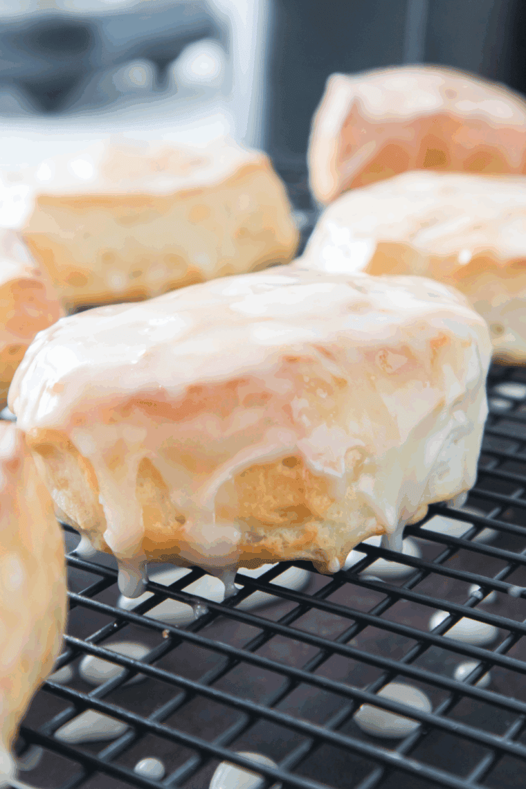 Air Fryer Maple Bar Donuts, golden and crispy with a rich maple glaze, perfect for breakfast or a sweet snack.