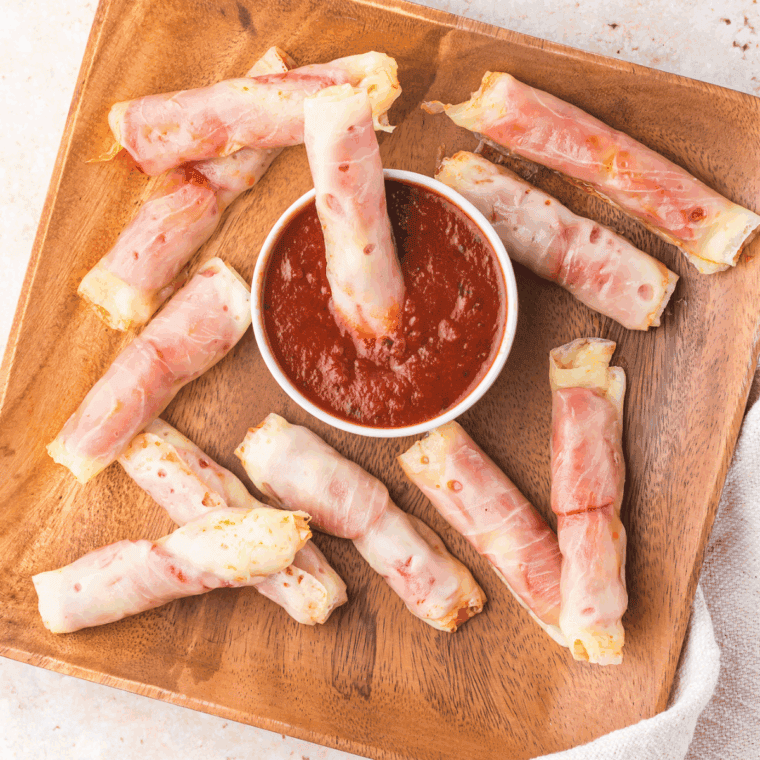 Air Fryer Pepperoni Cheese Crisps, crispy and golden, with melted cheese and pepperoni slices.
