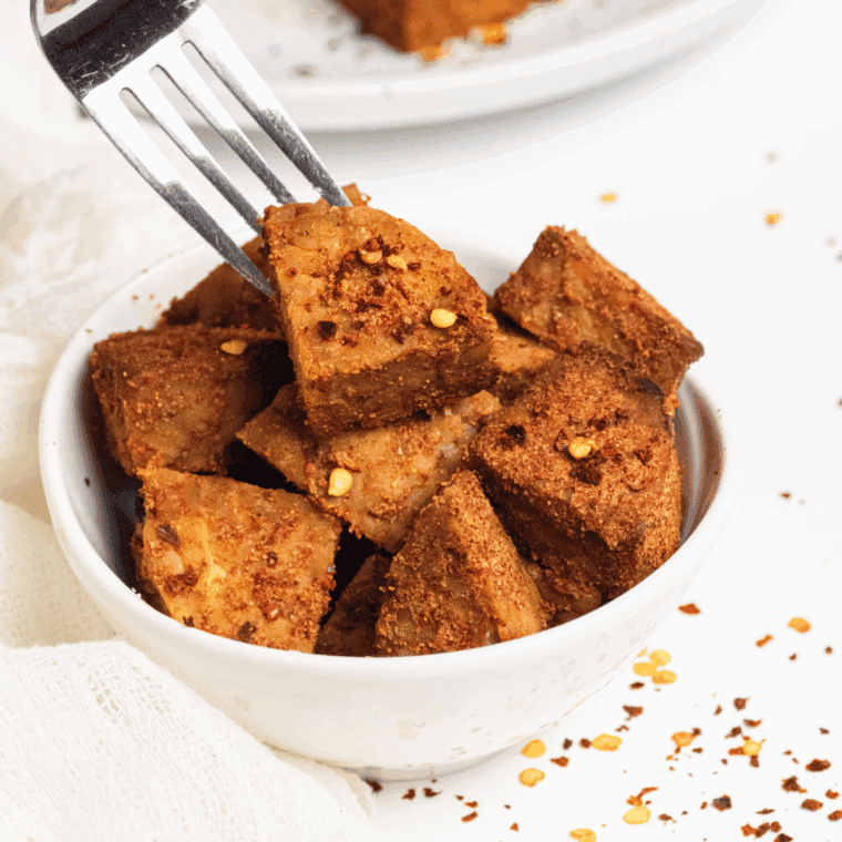 Crispy and golden Air Fryer Tempeh, cooked to perfection for a delicious and healthy plant-based meal.