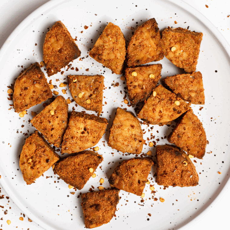 Crispy Air Fryer Tempeh, marinated and cooked to perfection for a delicious and healthy meal.