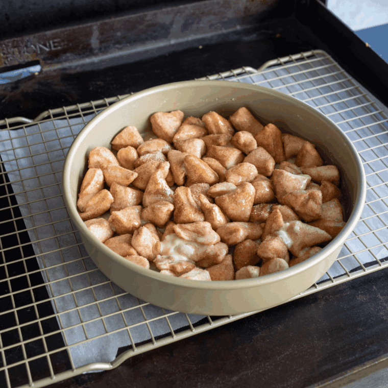 Place Monkey Bread on Blackstone Griddle.