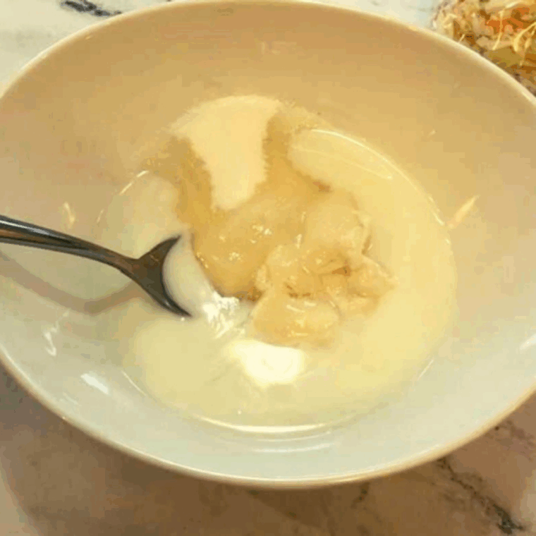 Whisk all of the dressing ingredients in a small mixing bowl.